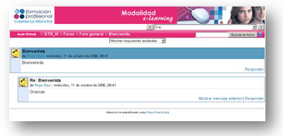 Página en la que se puede leer un tema del foro general